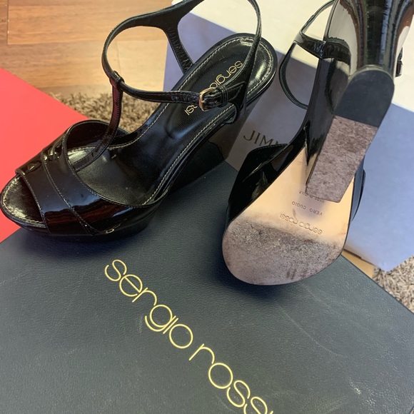 Sergio Rossi - Black patent wedge; 35.5 Us Size - Picture 5 of 9